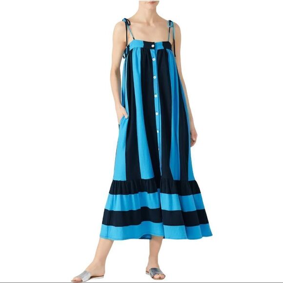 M.D.S. stripes Blue Dress - Picture 1 of 10